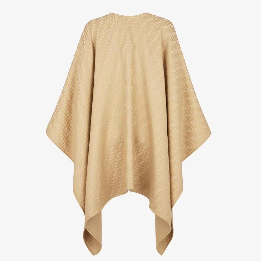 Fendi Schals Und Ponchos<Poncho Aus Wolle Und Seide In Beige