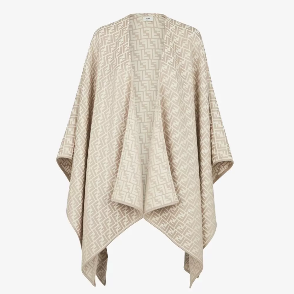 Fendi Schals Und Ponchos<Poncho Aus Wolle Und Seide In Grau