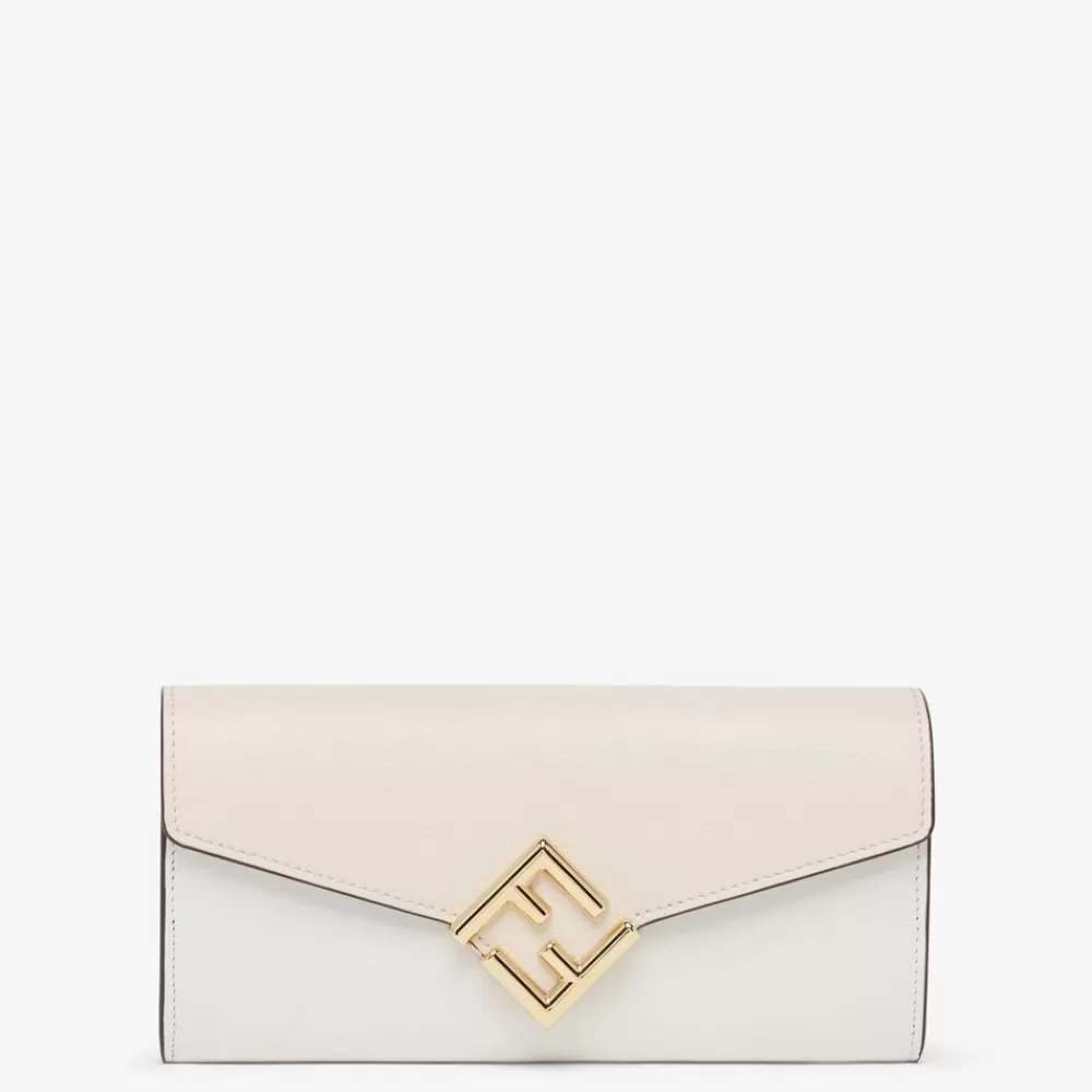 Fendi Portemonnaies<Portefeuille In Bicolor-Optik Aus In Weis Und Kamelienweis