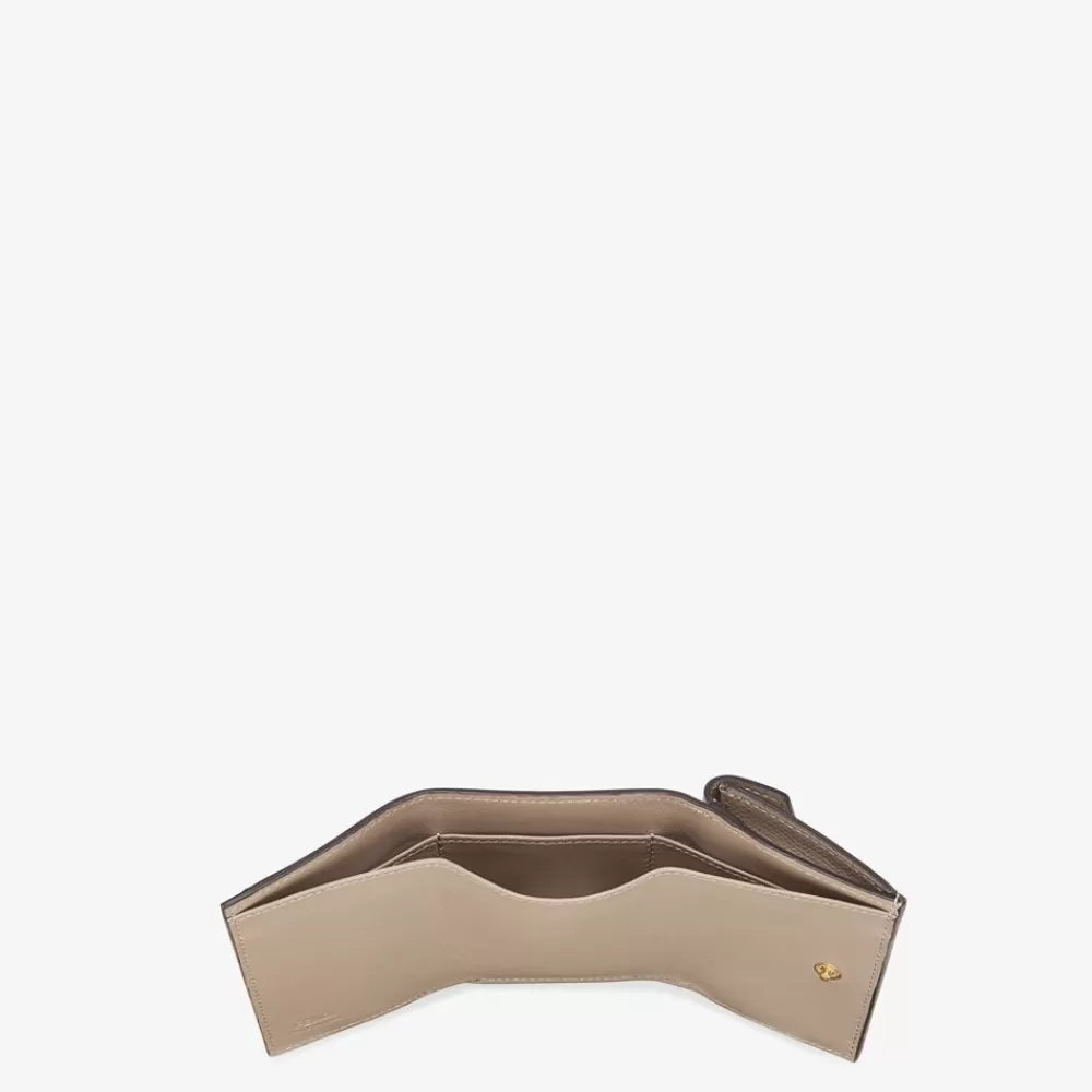 Fendi Portemonnaies<Portemonnaie Aus Beigefarbenem Leder