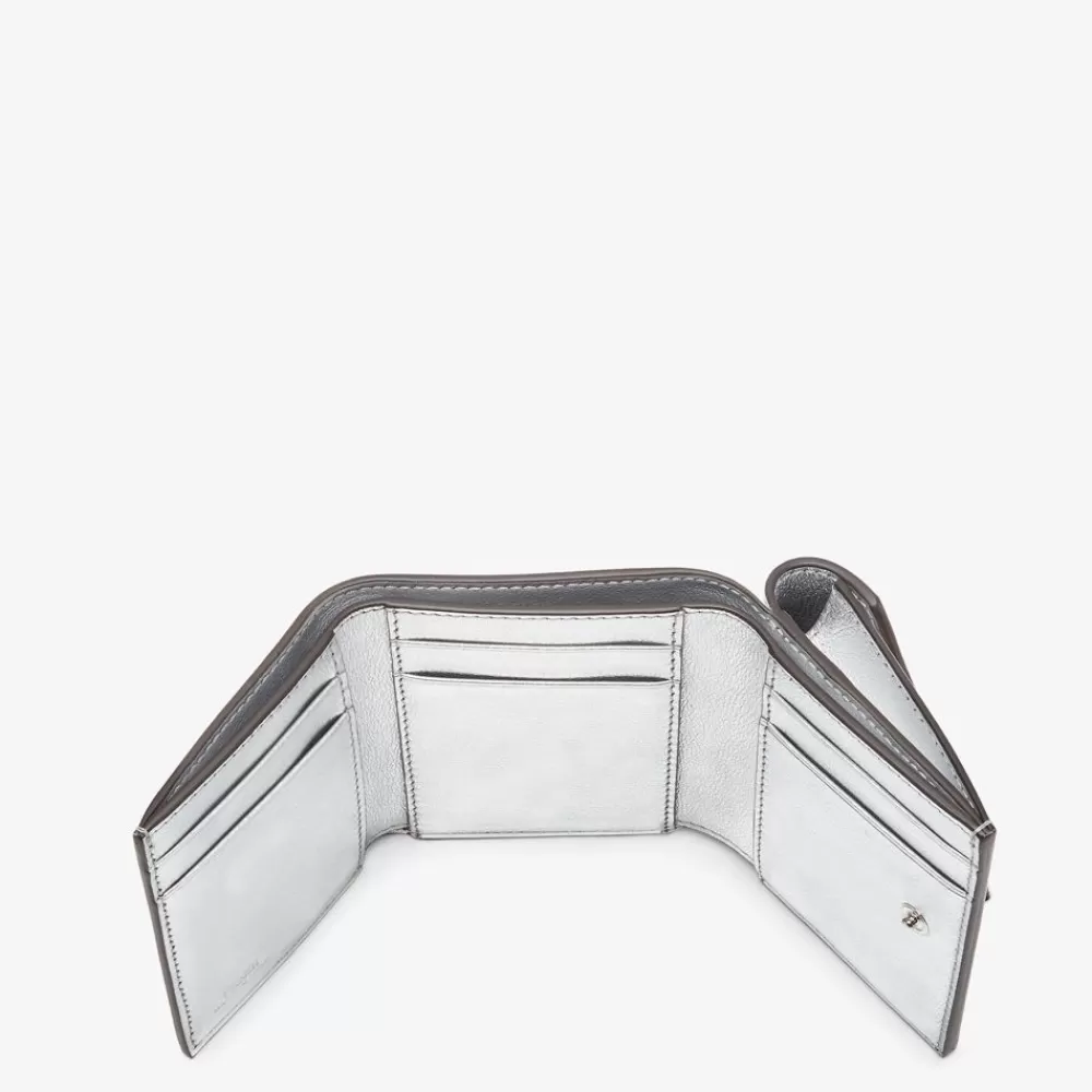 Fendi Portemonnaies<Portemonnaie Aus Laminiertem Leder In Silberfarben