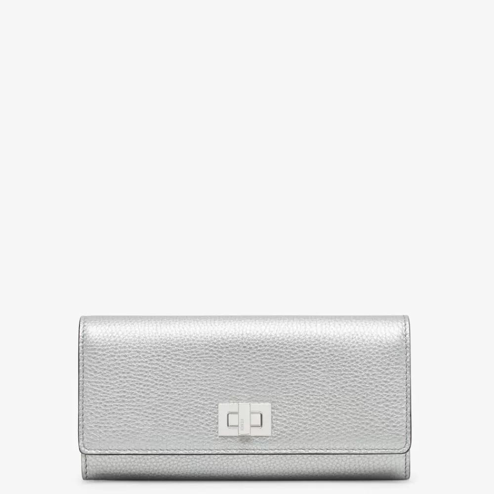 Fendi Portemonnaies Mit Tragekette<Portemonnaie Aus Leder In Silberfarben