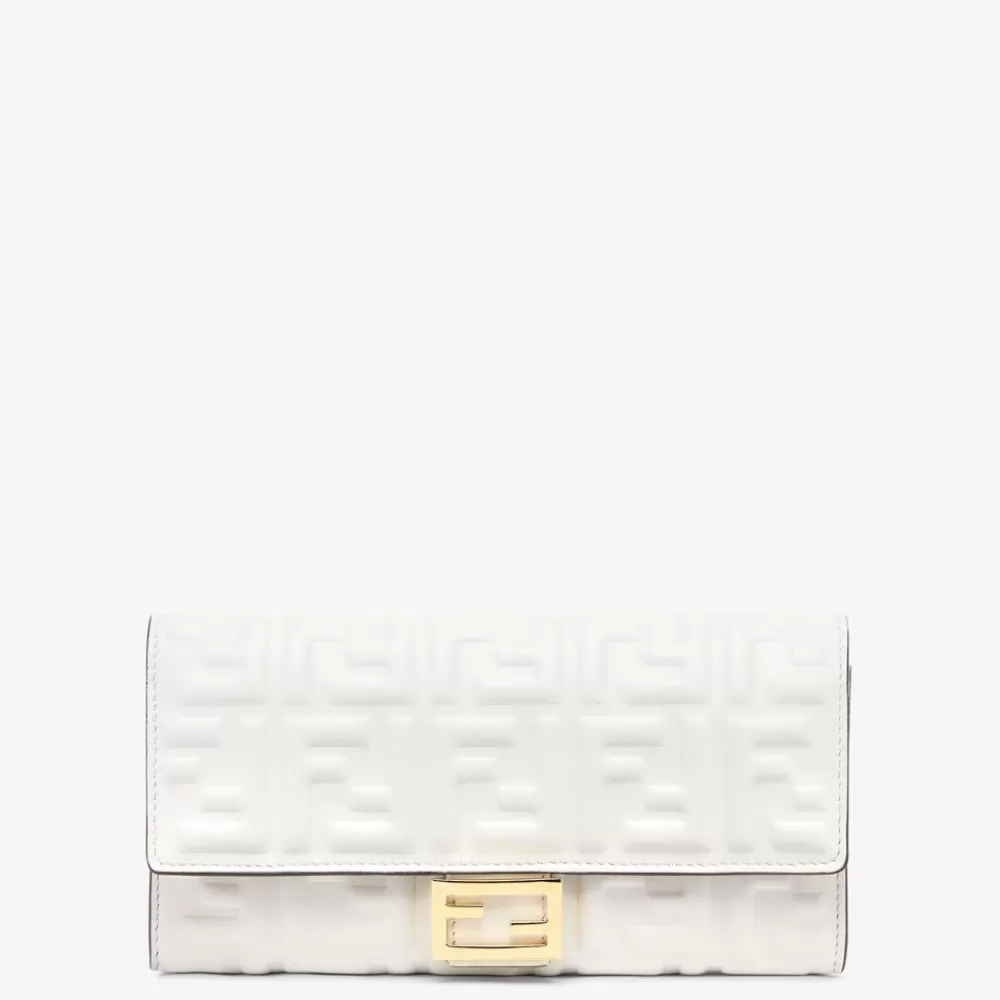 Fendi Portemonnaies<Portemonnaie Aus Nappaleder Mit Ff-Motiv In Weis