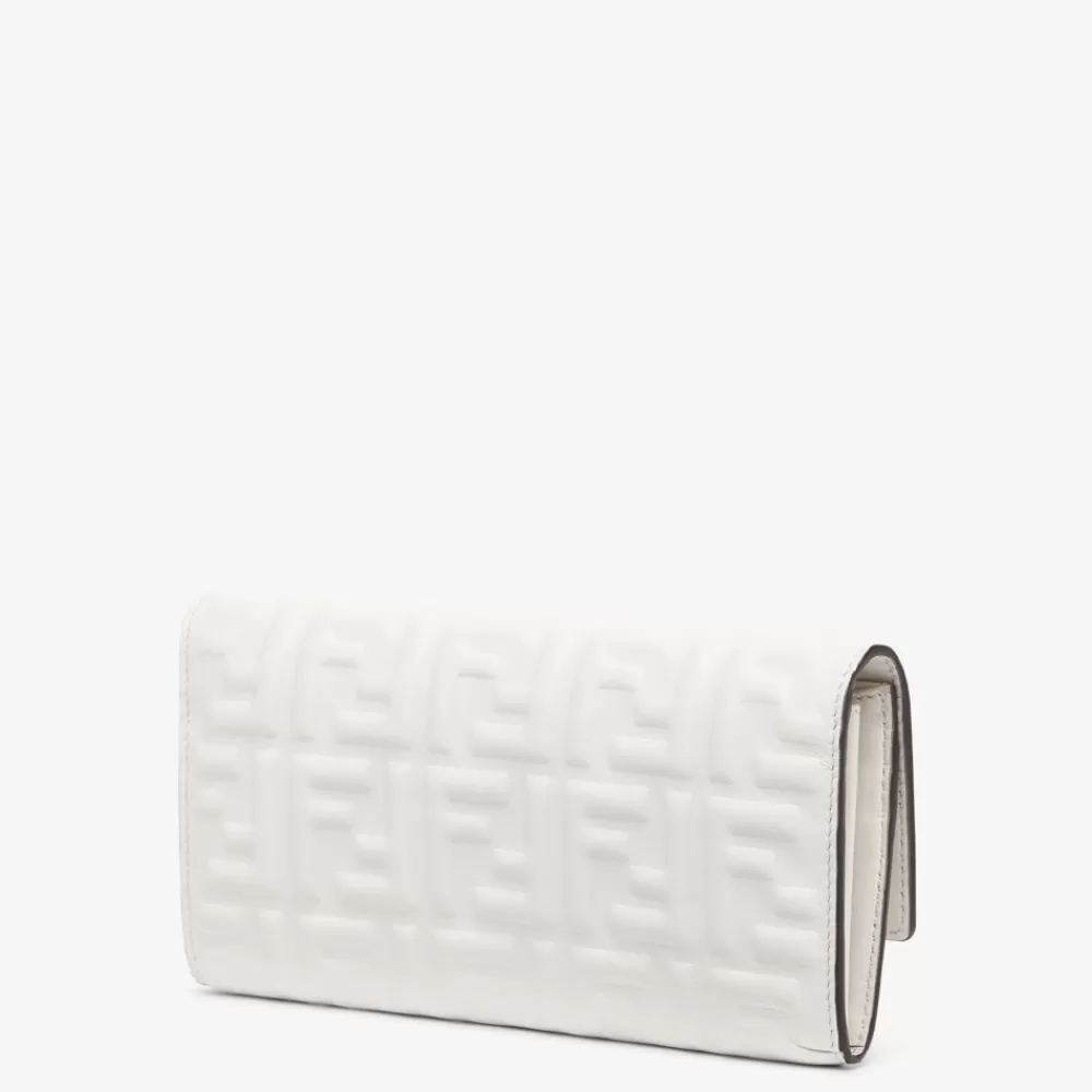Fendi Portemonnaies<Portemonnaie Aus Nappaleder Mit Ff-Motiv In Weis
