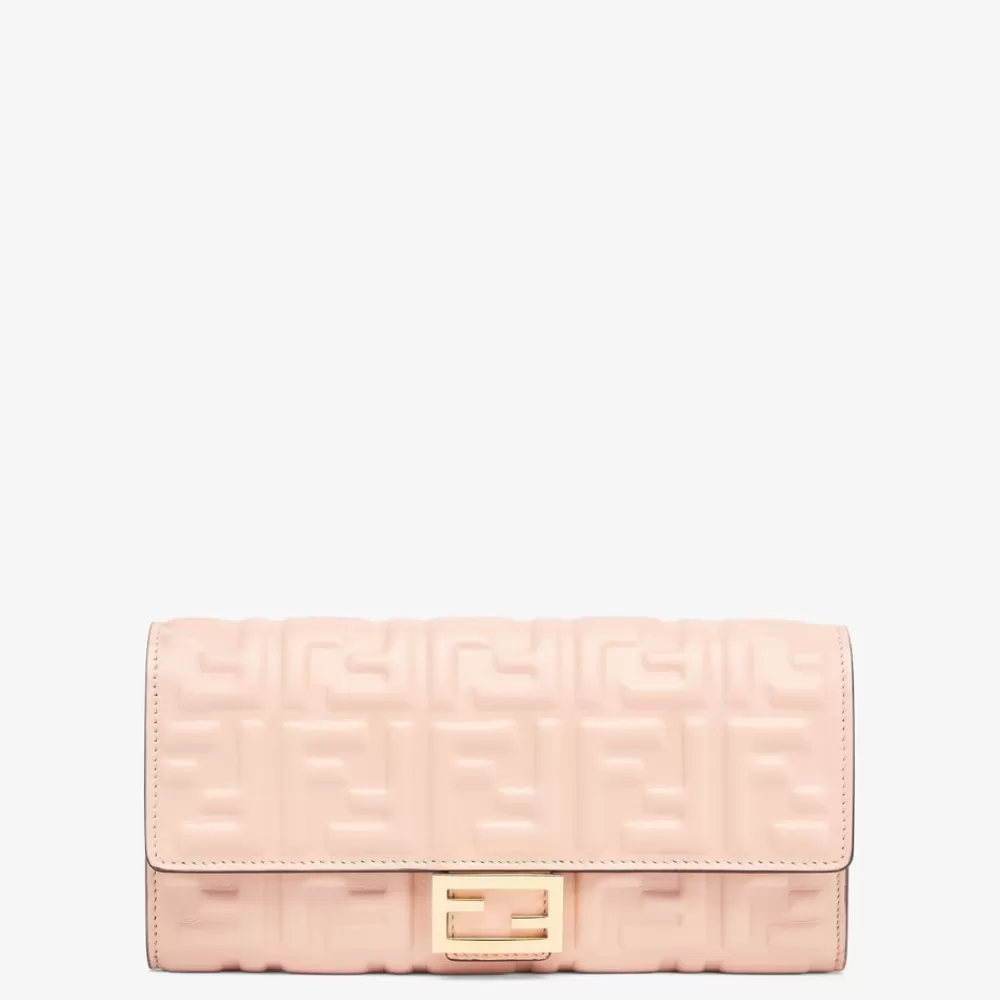 Fendi Portemonnaies<Portemonnaie Aus Rosafarbenem Nappaleder Mit Ff-Signatur
