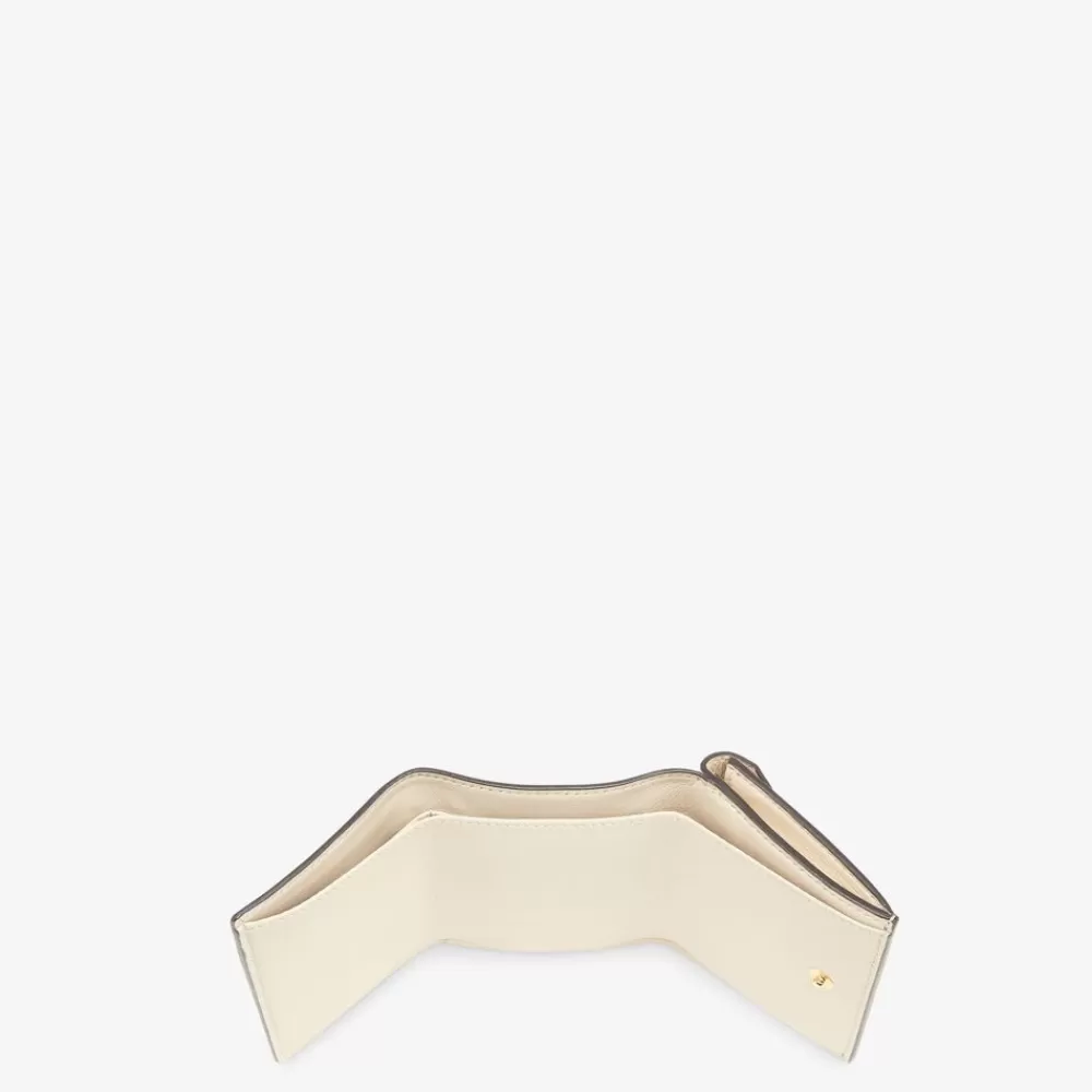 Fendi Portemonnaies<Portemonnaie Aus Zweifarbigem Leder In Braun Und Kamelienweis