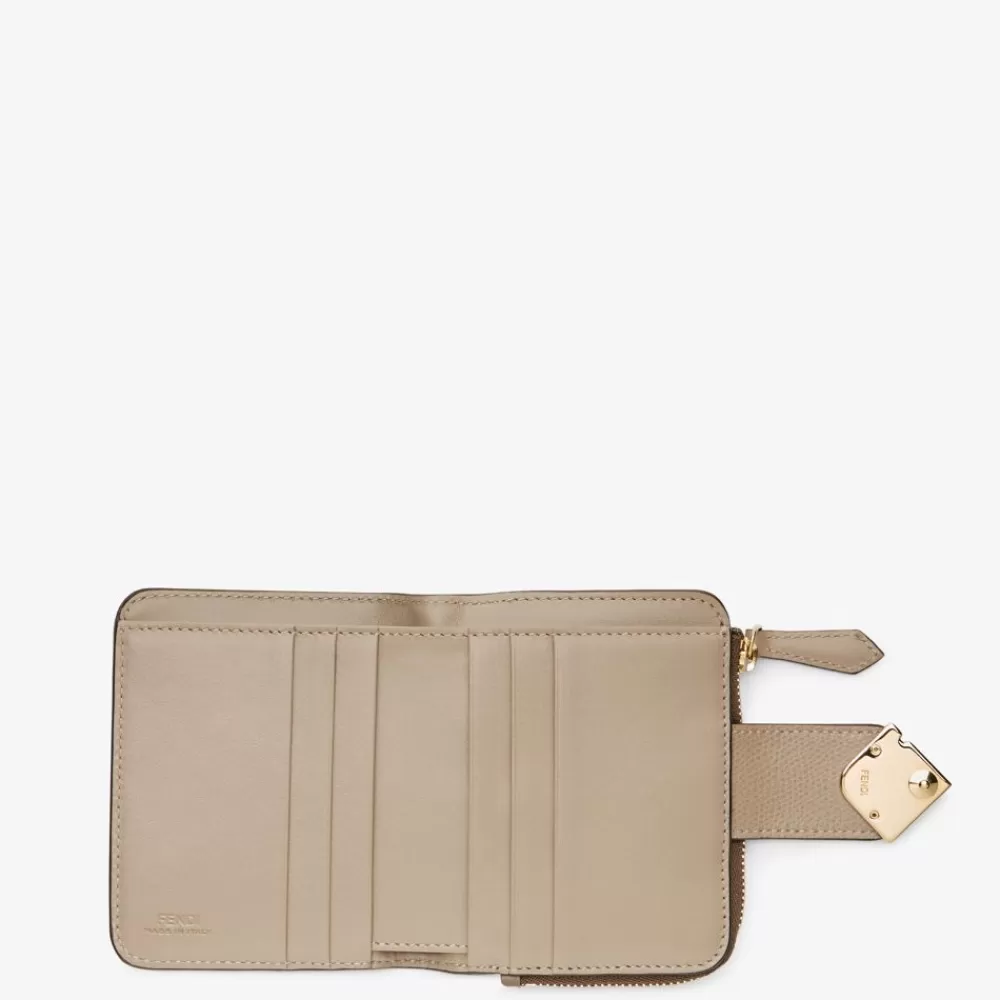 Fendi Portemonnaies<Portemonnaie Aus Zweifarbigem Leder In Grau Und Taubengrau