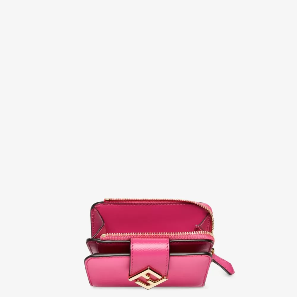 Fendi Portemonnaies Mit Tragekette<Portemonnaie In Bicolor-Optik Aus In Fuchsia Und Dunkelrosa
