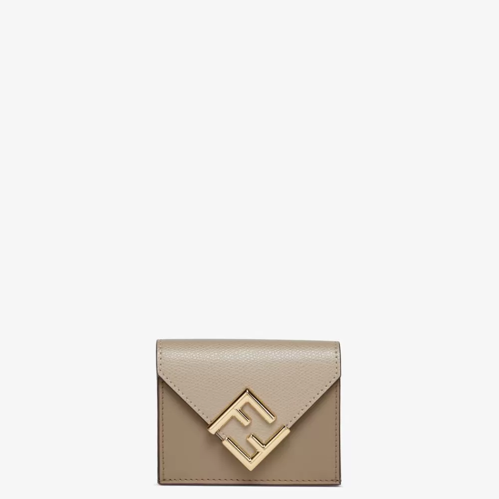 Fendi Portemonnaies<Portemonnaie In Bicolor-Optik Aus Leder In Grau Und Taubengrau