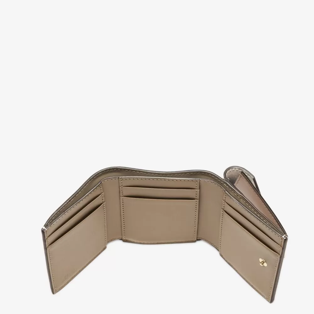 Fendi Portemonnaies<Portemonnaie In Bicolor-Optik Aus Leder In Grau Und Taubengrau