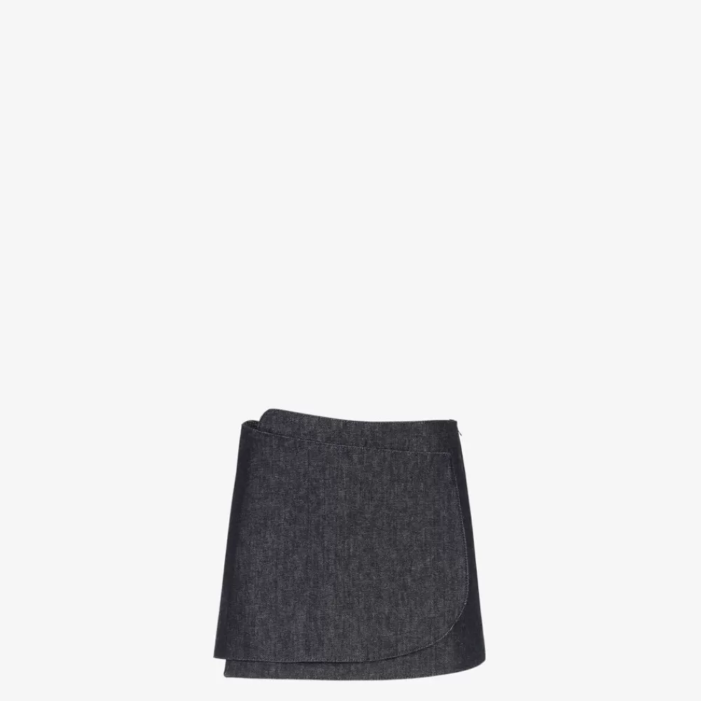 Fendi Jeans<Rock Aus Denim In Blau