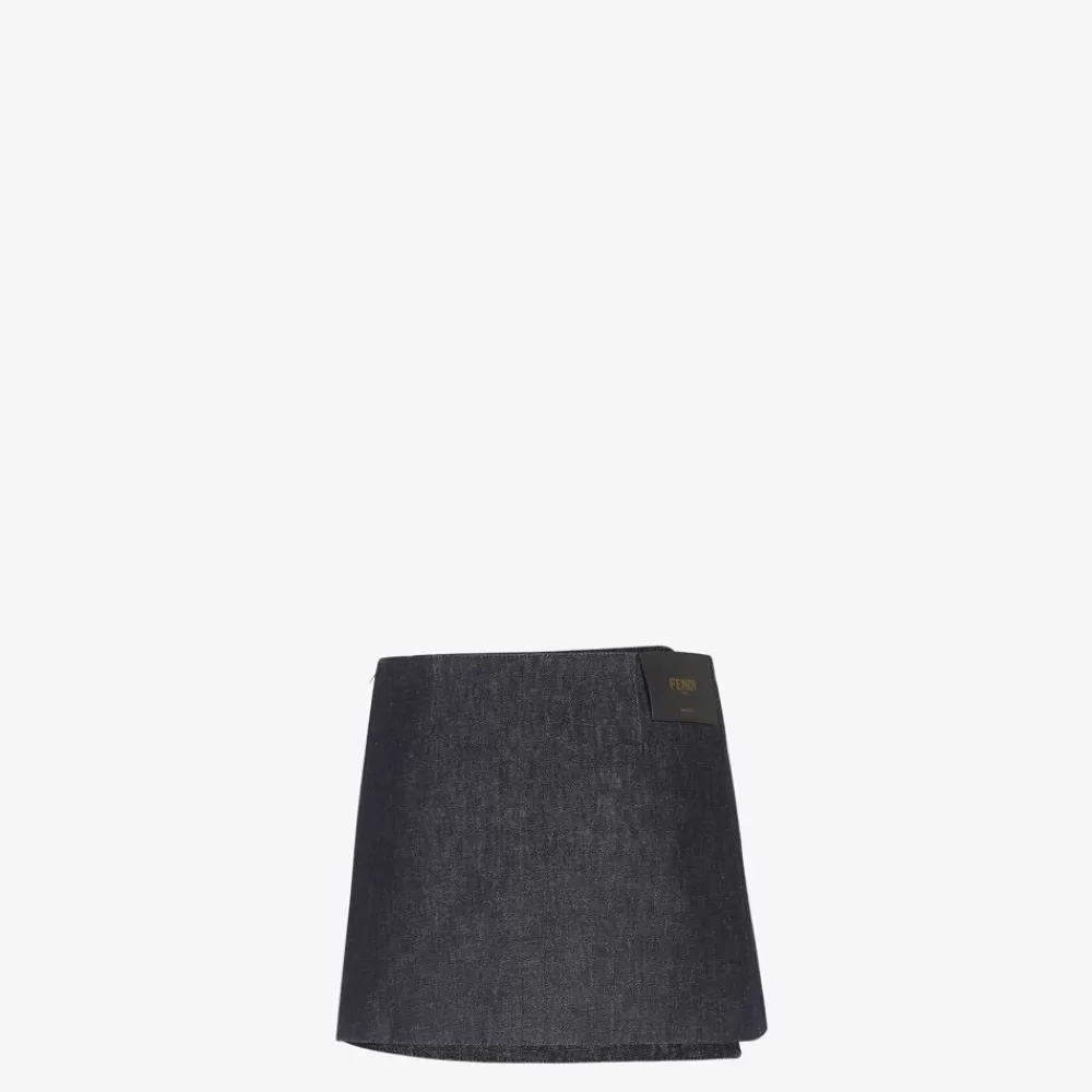 Fendi Jeans<Rock Aus Denim In Blau
