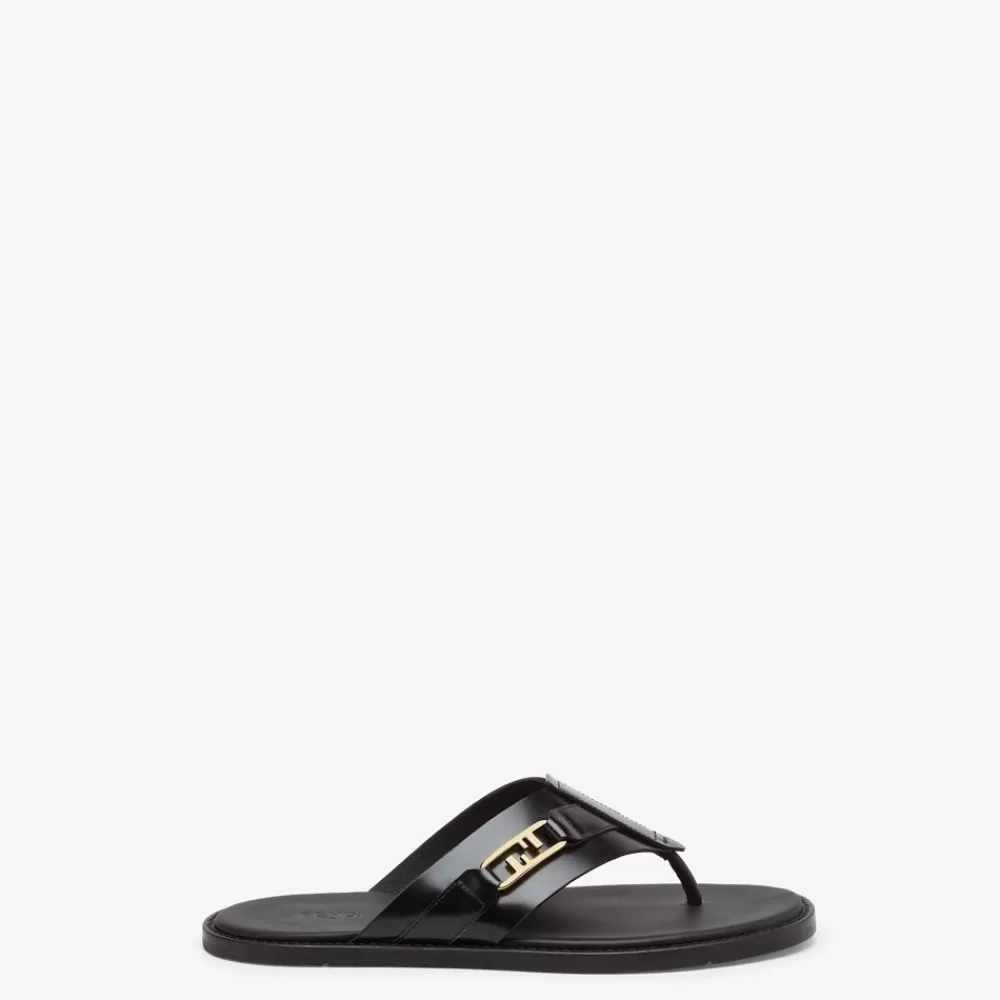 Fendi Pantoletten Und Sandalen<Sandale Aus Leder In Schwarz