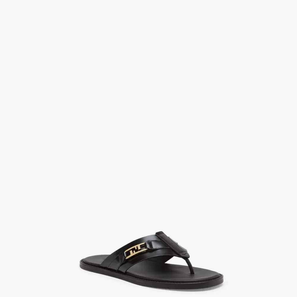 Fendi Pantoletten Und Sandalen<Sandale Aus Leder In Schwarz