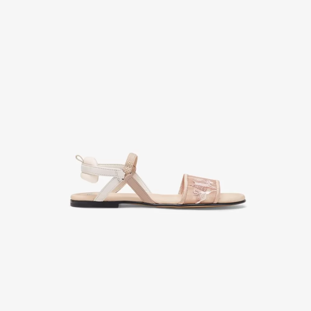 Fendi Schuhe<Sandalen Aus Netzstoff Und Leder Mit Stickereien