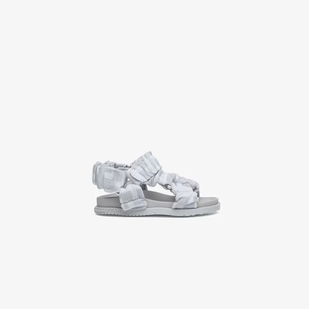 Fendi Baby Madchen<Sandalen Fur Die Ersten Gehversuche Aus Stoff In Grau