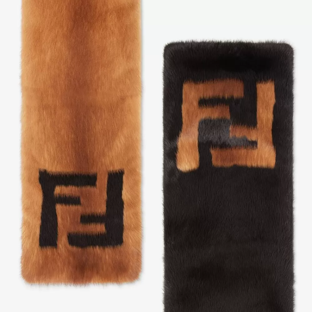 Fendi Schals Und Ponchos<Schal Aus Nerzpelz In Colorblock-Optik