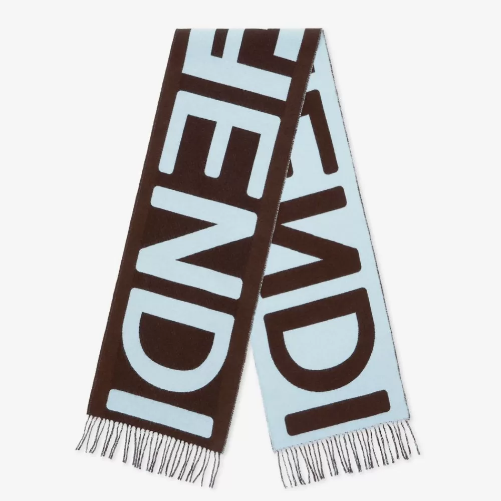 Fendi Schals Und Ponchos<Schal Aus Wolle In Braun Und Hellblau