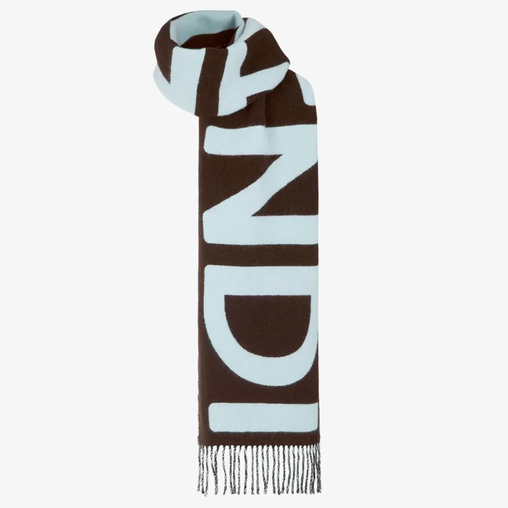 Fendi Schals Und Ponchos<Schal Aus Wolle In Braun Und Hellblau