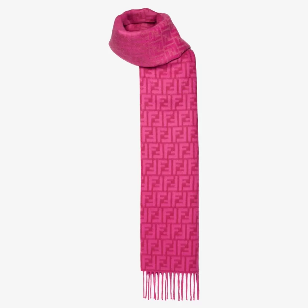 Fendi Schals Und Ponchos<Schal Aus Wolle Und Kaschmir In Alpenveilchen Rosa