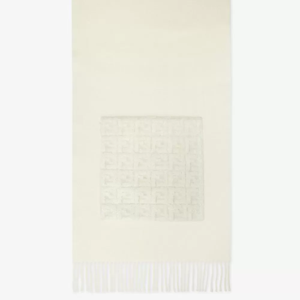Fendi Schals Und Ponchos<Schal Aus Wolle Und Kaschmir In Elfenbeinweis