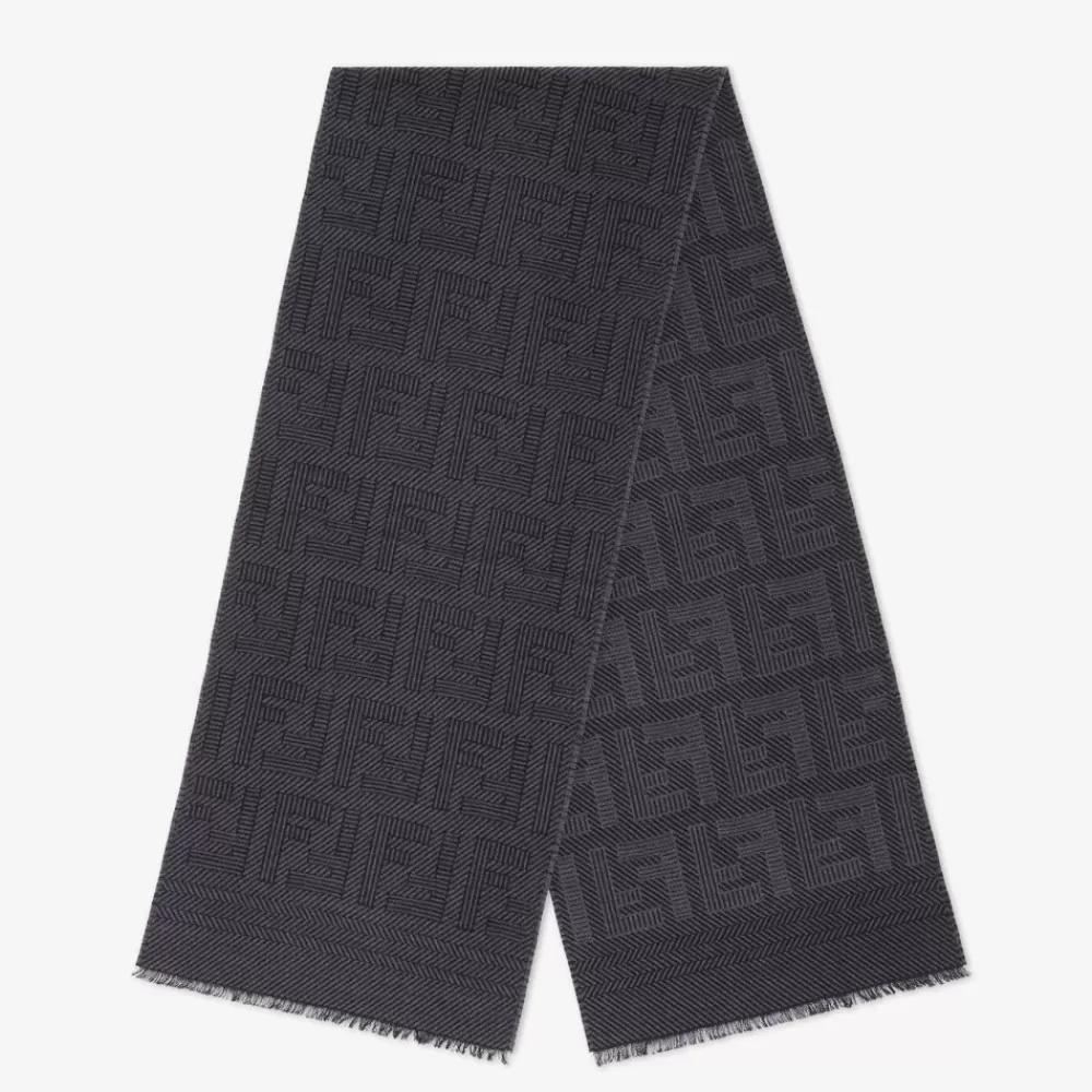 Fendi Schals<Schal Aus Wolle Und Seide In Schwarz