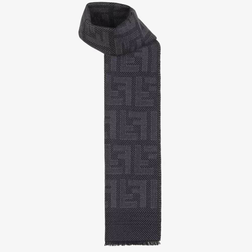 Fendi Schals<Schal Aus Wolle Und Seide In Schwarz