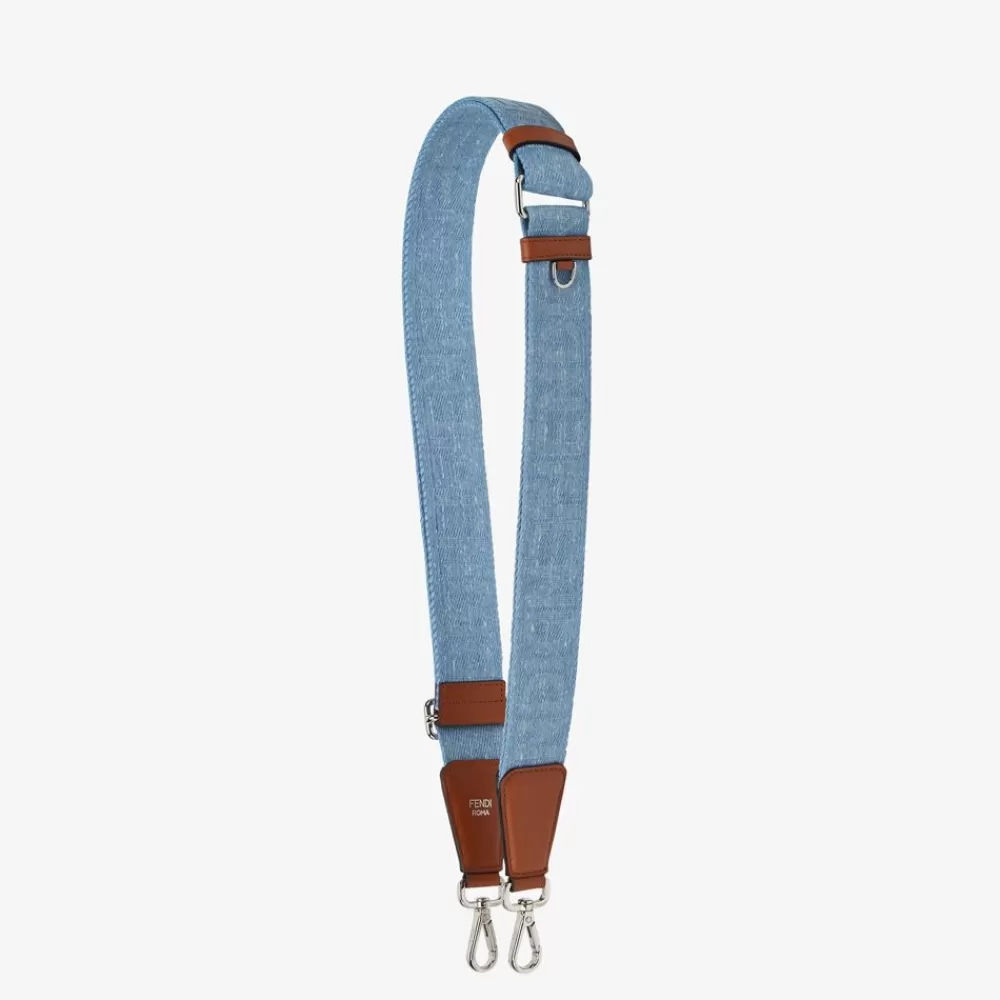 Fendi Schulterriemen & Taschenzubehor<Schulterriemen Aus Denim In Hellblau
