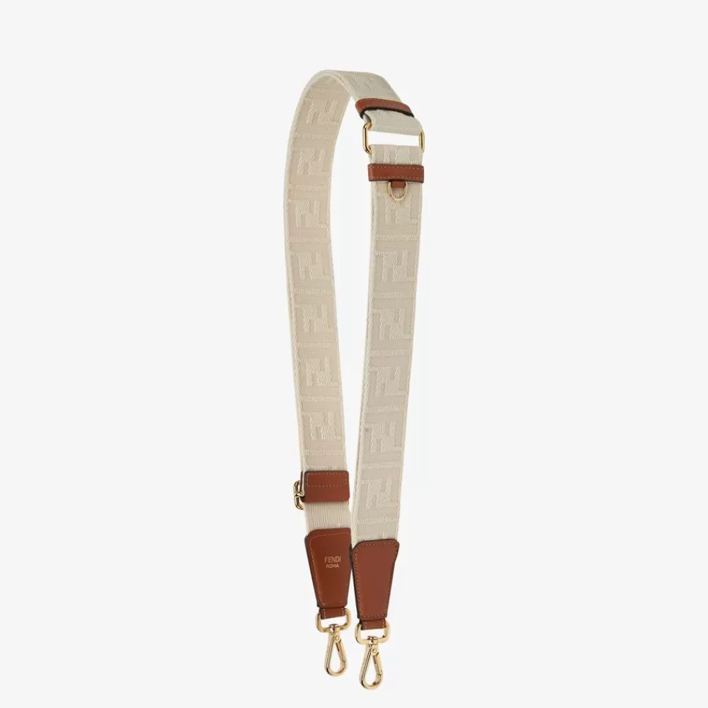 Fendi Schulterriemen & Taschenzubehor<Schulterriemen Aus Textilband In Elfenbeinfarbe