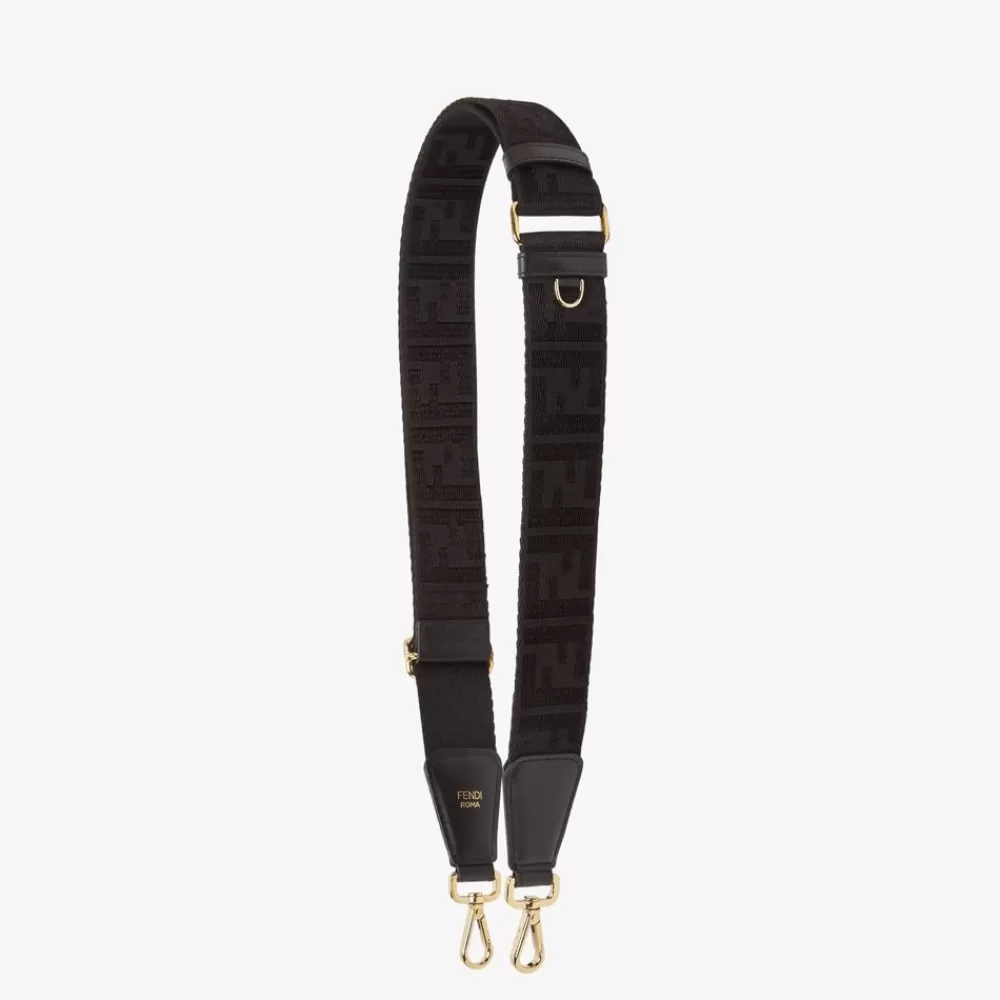 Fendi Schulterriemen & Taschenzubehor<Schulterriemen Aus Textilband Mit Ff-Jacquard-Motiv In Schwarz