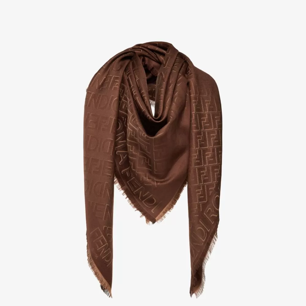 Fendi Schals Und Ponchos<Schultertuch Aus Seide Und Wolle In Braun