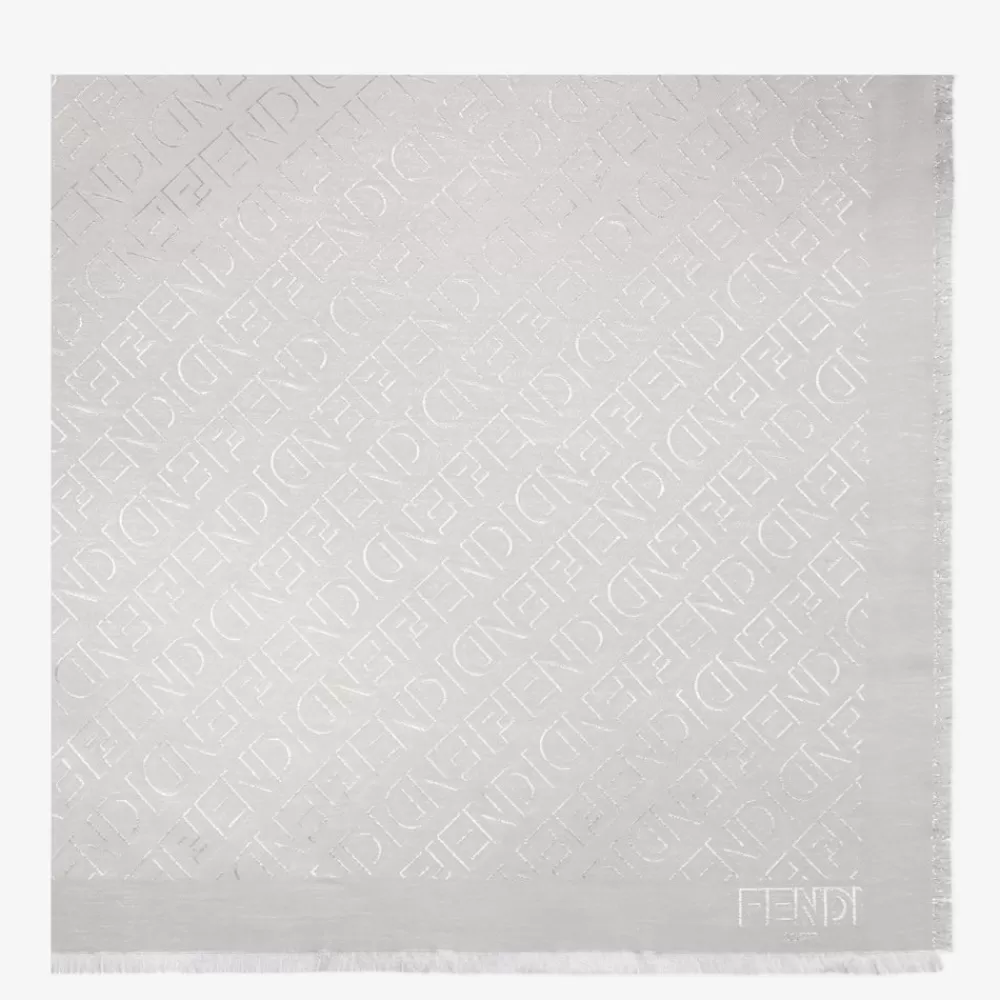 Fendi Schals Und Ponchos<Schultertuch Aus Seide Und Wolle In Grau