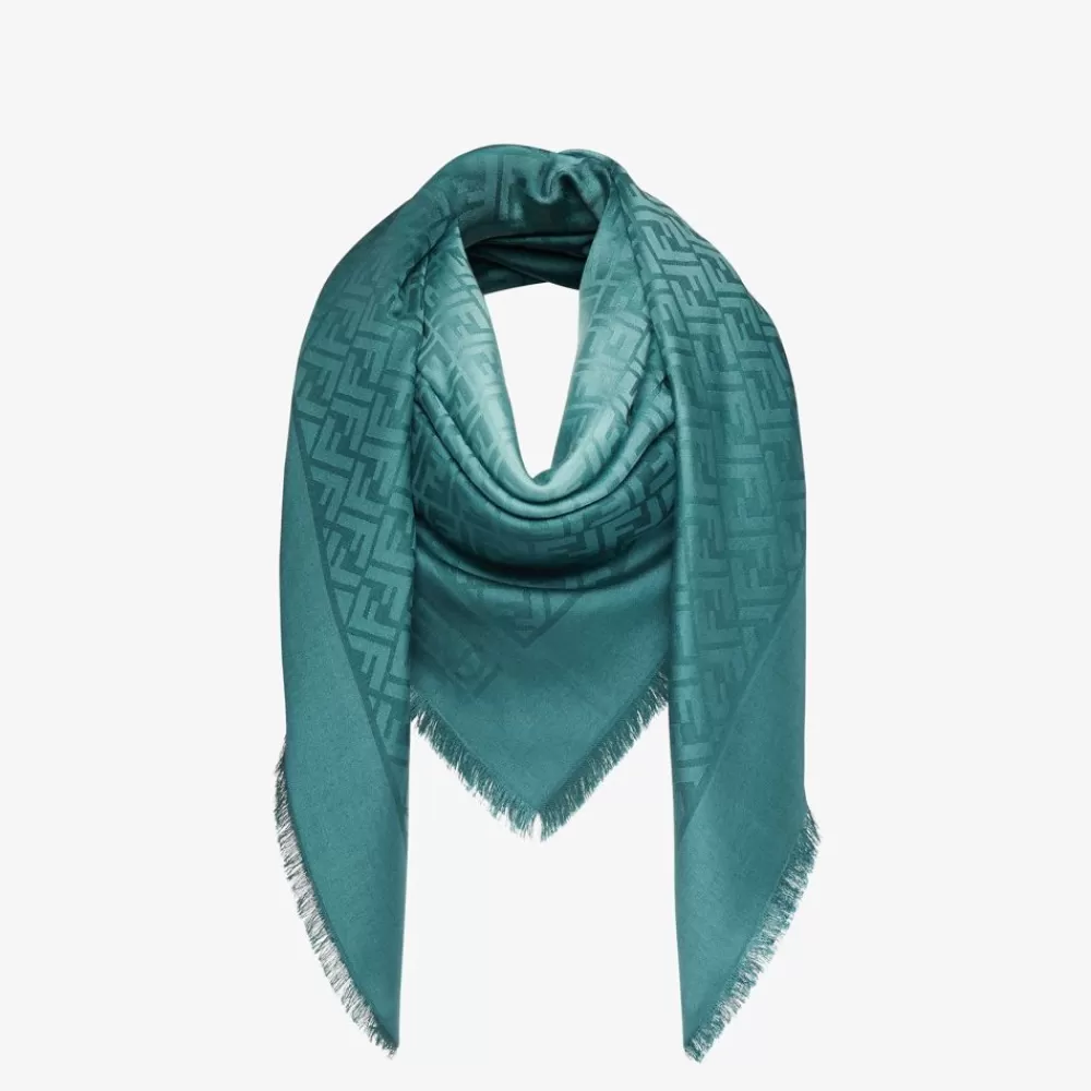 Fendi Schals Und Ponchos<Schultertuch Aus Seide Und Wolle In Grun
