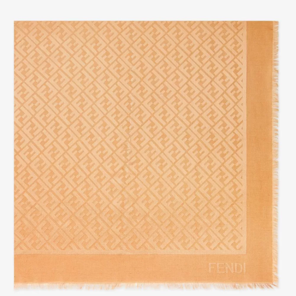 Fendi Schals Und Ponchos<Schultertuch Aus Seide Und Wolle In Karamellfarbe