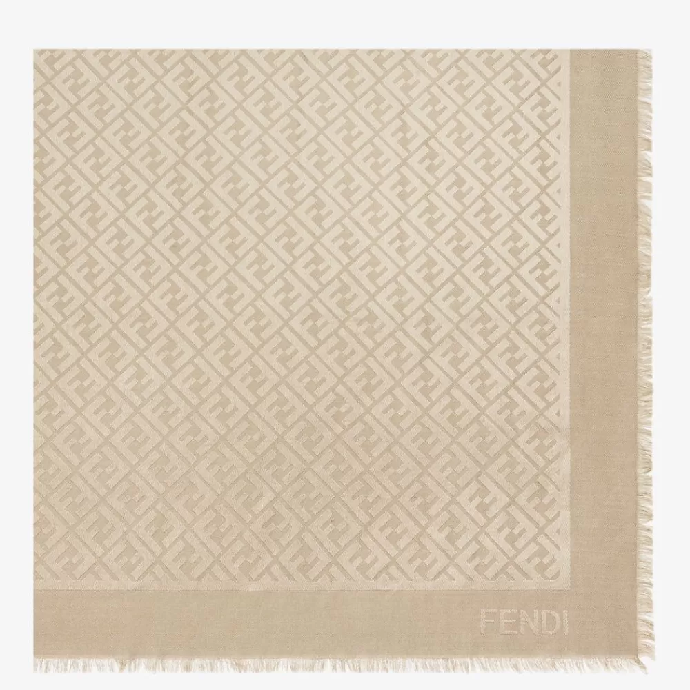 Fendi Schals Und Ponchos<Schultertuch Aus Seide Und Wolle In Taupe