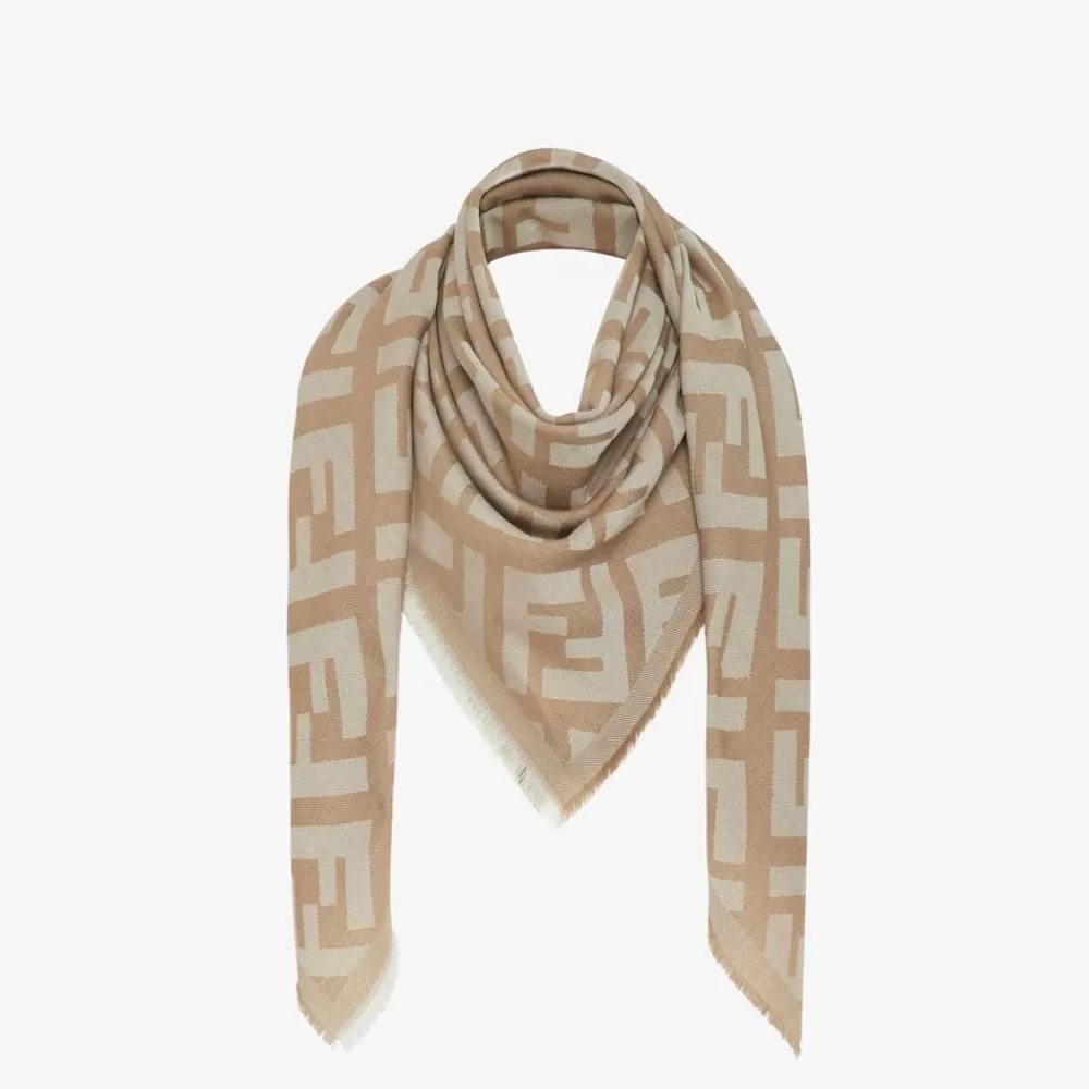 Fendi Schals Und Ponchos<Schultertuch Aus Wolle Und Kaschmir In Beige