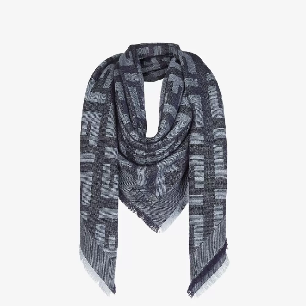 Fendi Schals Und Ponchos<Schultertuch Aus Wolle Und Kaschmir In Blau
