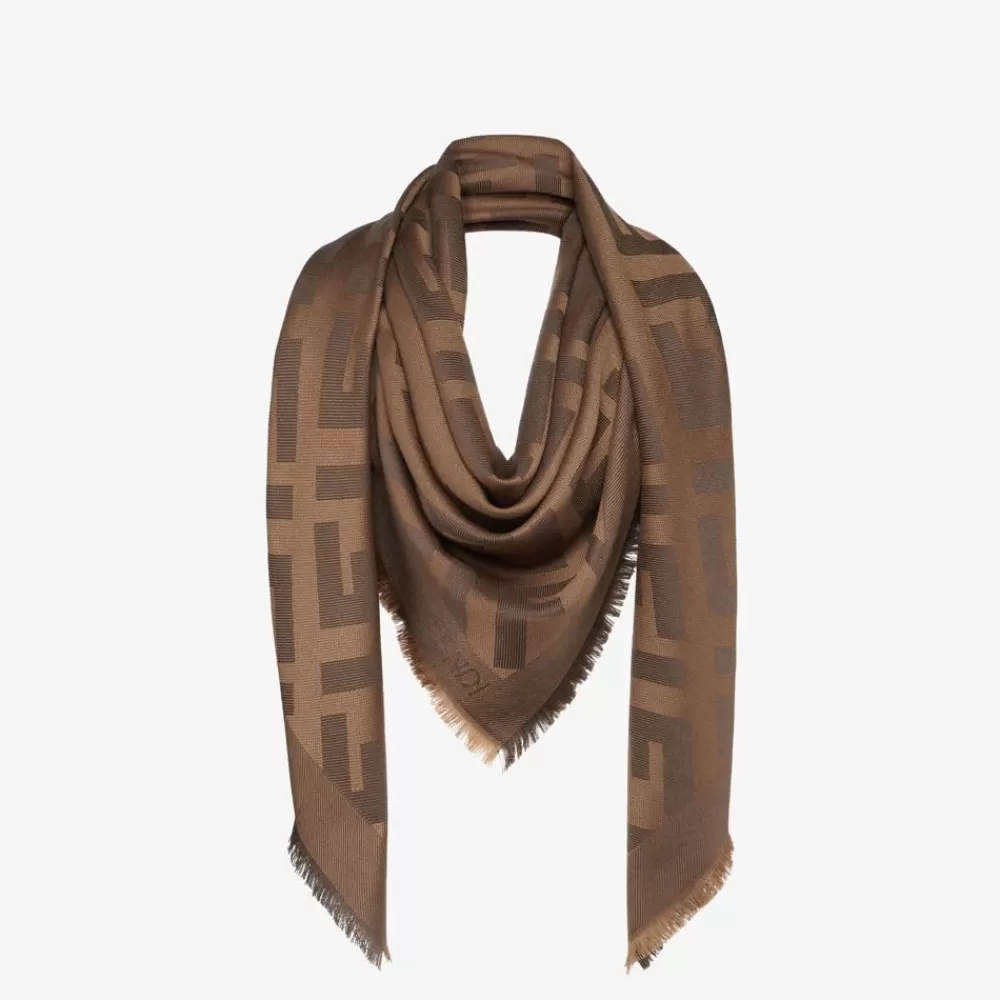 Fendi Schals Und Ponchos<Schultertuch Aus Wolle Und Kaschmir In Braun
