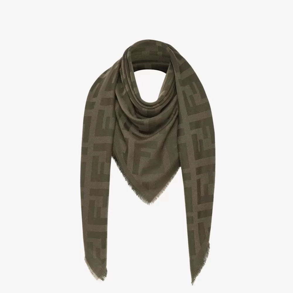 Fendi Schals Und Ponchos<Schultertuch Aus Wolle Und Kaschmir In Grun