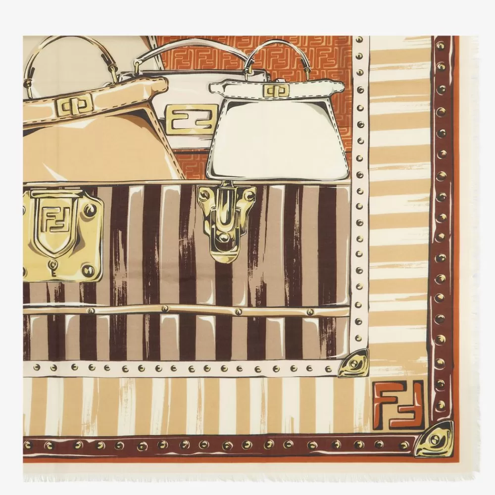 Fendi Schals Und Ponchos<Schultertuch Aus Wolle Und Seide In Beige