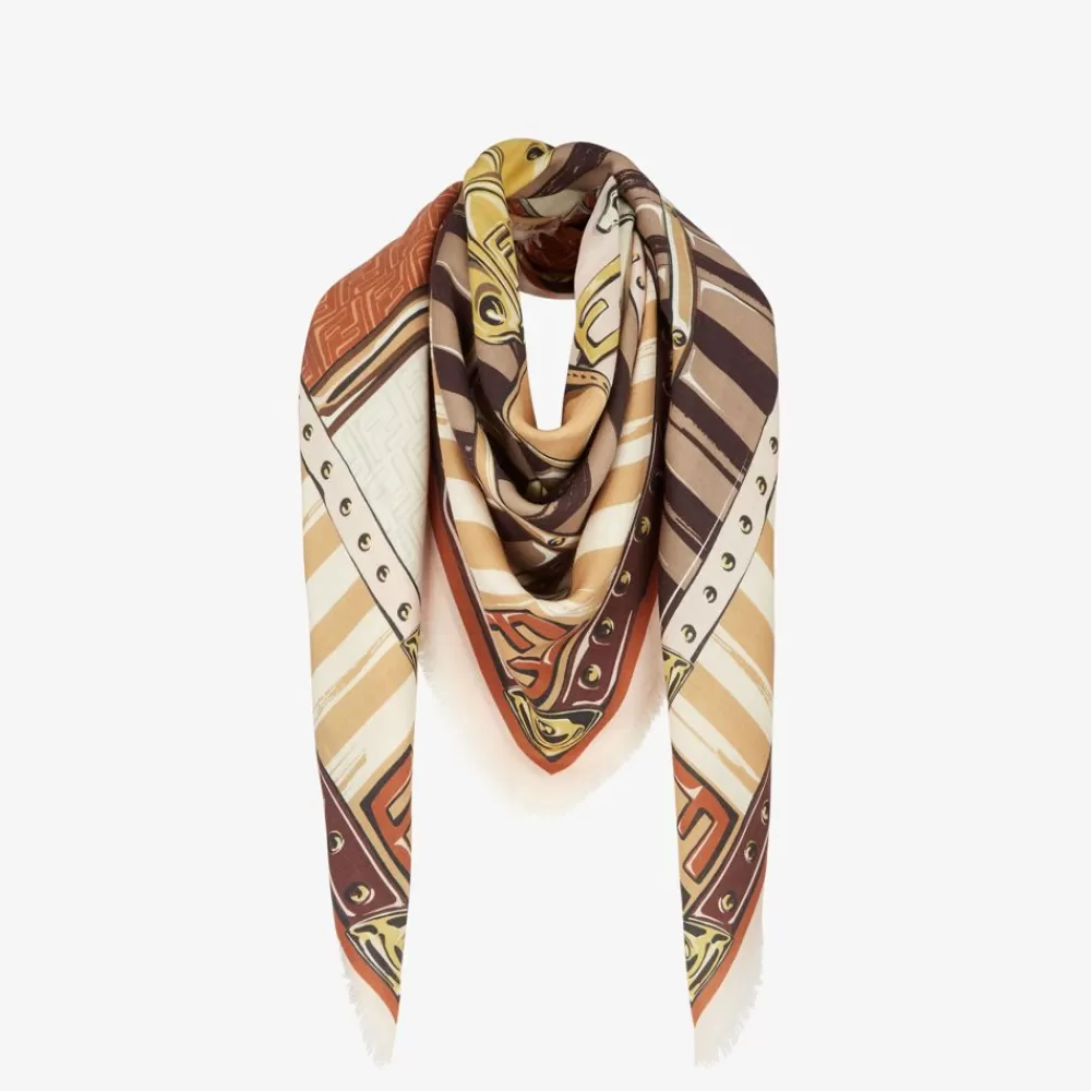 Fendi Schals Und Ponchos<Schultertuch Aus Wolle Und Seide In Beige