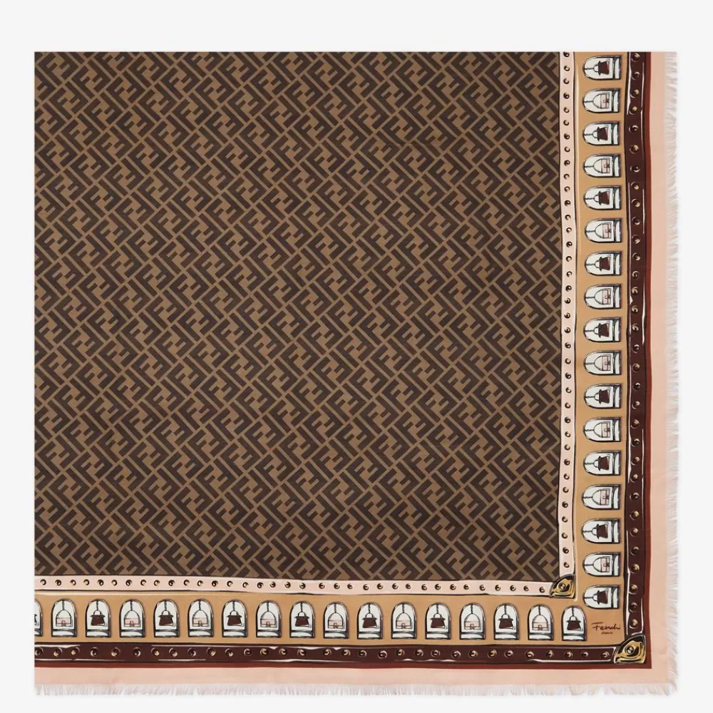 Fendi Schals Und Ponchos<Schultertuch Aus Wolle Und Seide In Braun