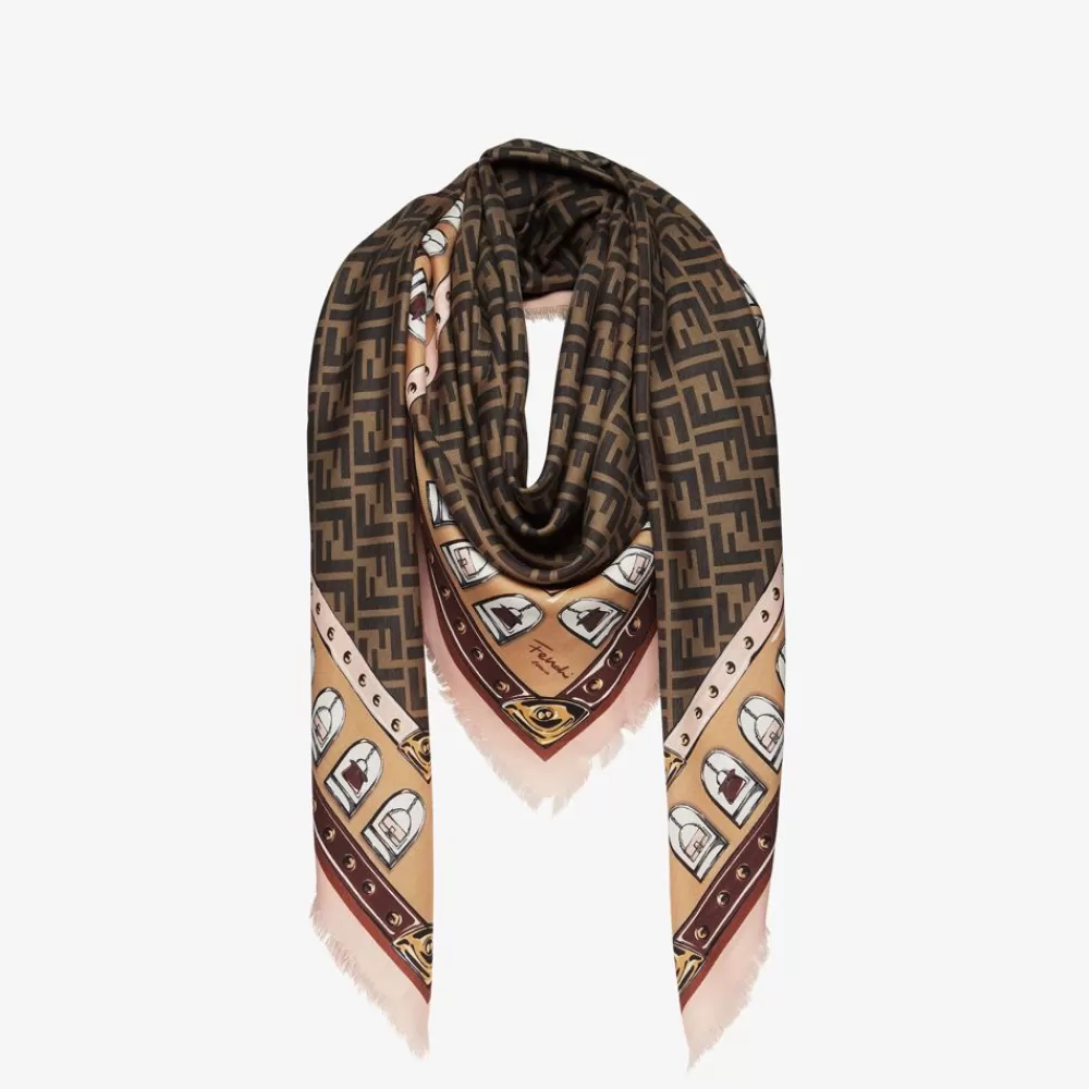Fendi Schals Und Ponchos<Schultertuch Aus Wolle Und Seide In Braun