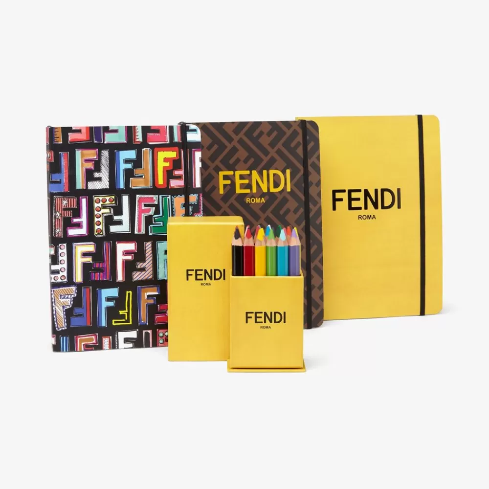 Fendi Accessoires<Set „Back To School" Mit Mehrfarbigen Schulheften Und Bunten Stiften