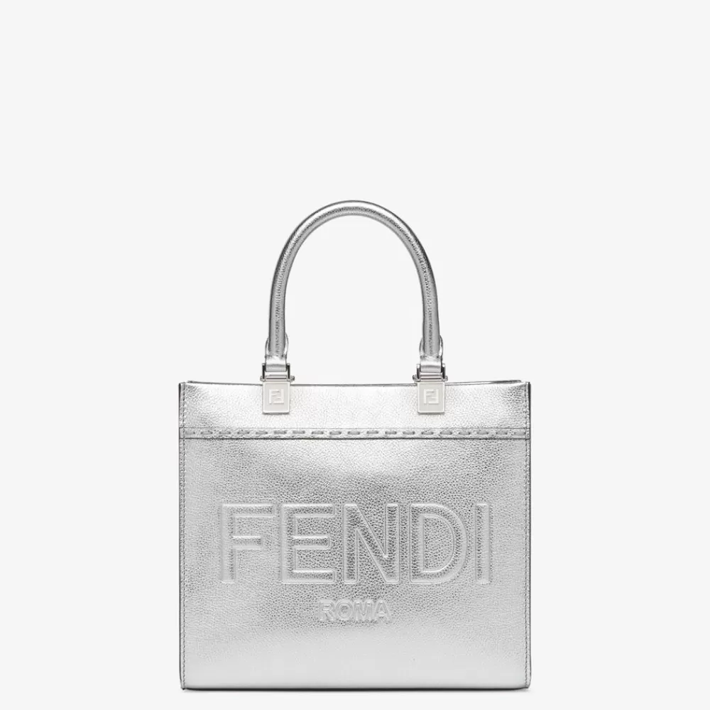 Fendi Shopper-Taschen<Shopper Aus Leder In Der Farbe Silber