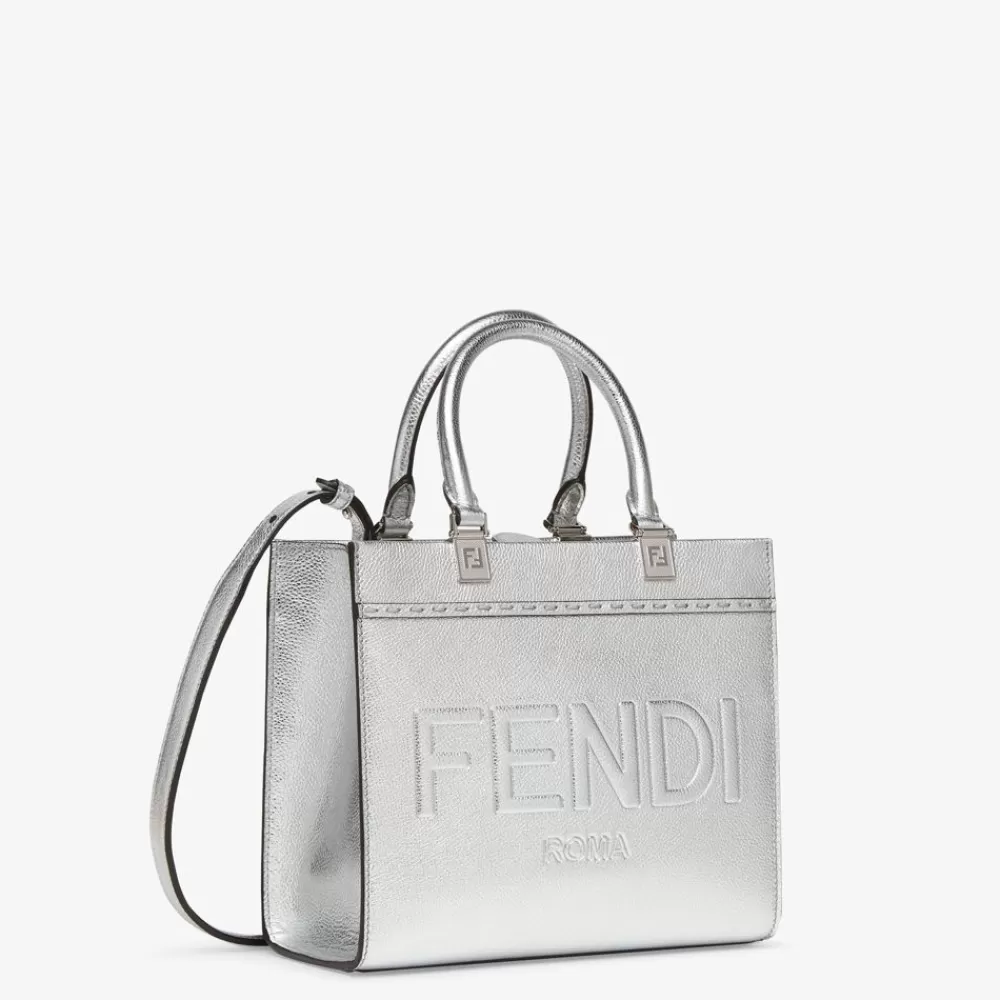 Fendi Shopper-Taschen<Shopper Aus Leder In Der Farbe Silber