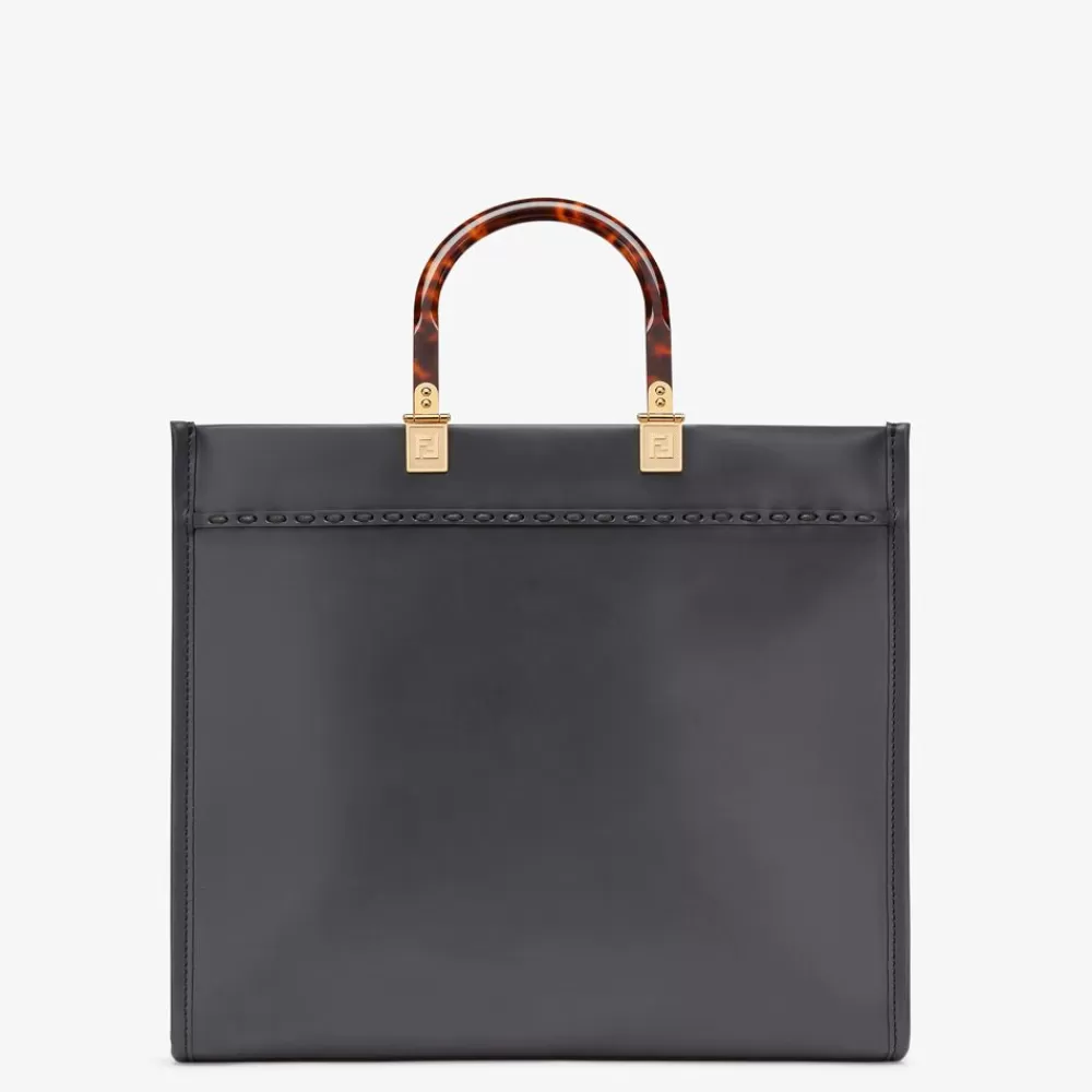 Fendi Shopper-Taschen<Shopper Tasche Aus Leder In Dunkelgrau Und Elaphe