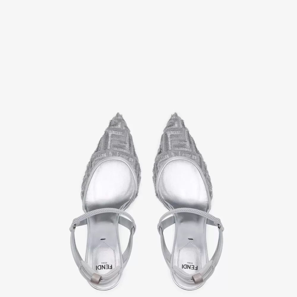 Fendi Pumps Und Slingbacks<Slingback Mit Hohem Absatz Aus Mesh In Silberfarben