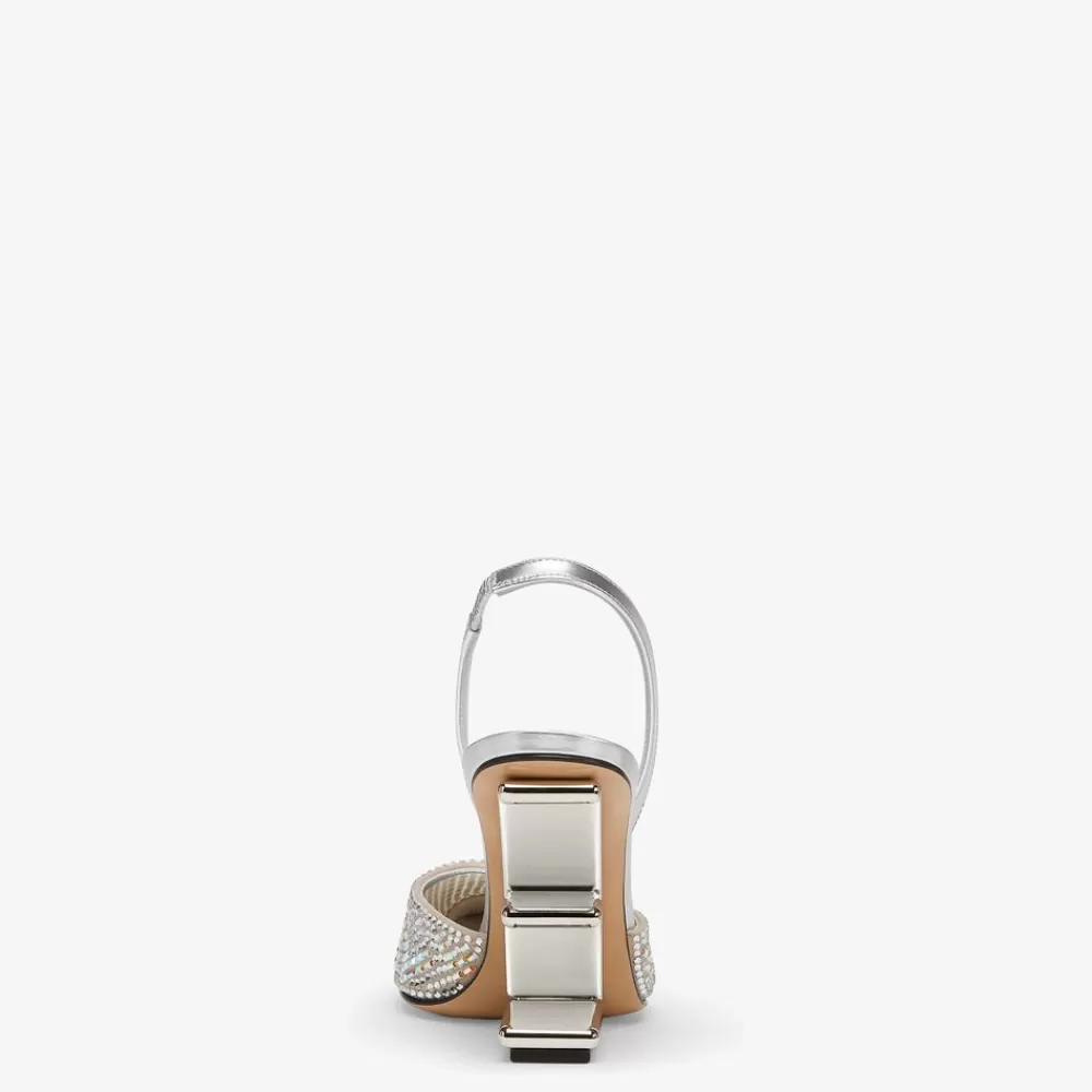 Fendi Pumps Und Slingbacks<Slingback Mit Hohem Absatz Aus Strass In Silberfarben