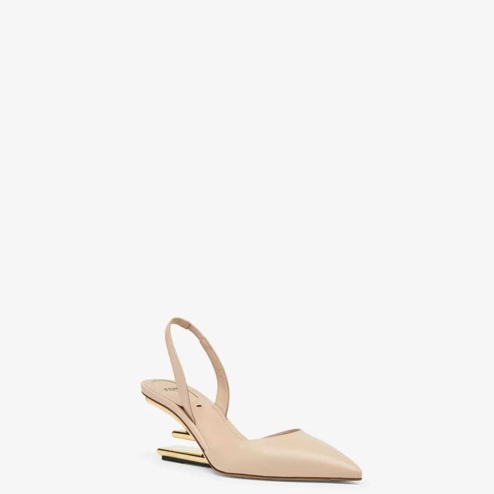 Fendi Pumps Und Slingbacks<Slingback Mit Mittelhohem Absatz Aus Leder In Beige